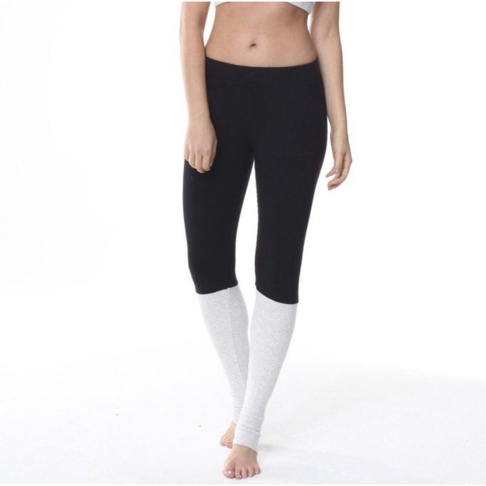 NWT Spiritual Gangster Ballet Leggings Ribbed Colorblock Black Gray Medium
